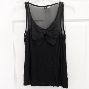 H&M black bow tank top blouse